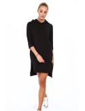 Rochie sport neagra cu gluga 4187 - Magazin online - Boutique